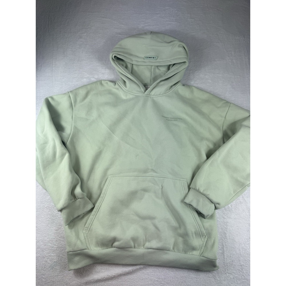 COMFRT Hoodie Sweatshirt Mens 2XL Green Pastel Pullover Fleece Kangaroo